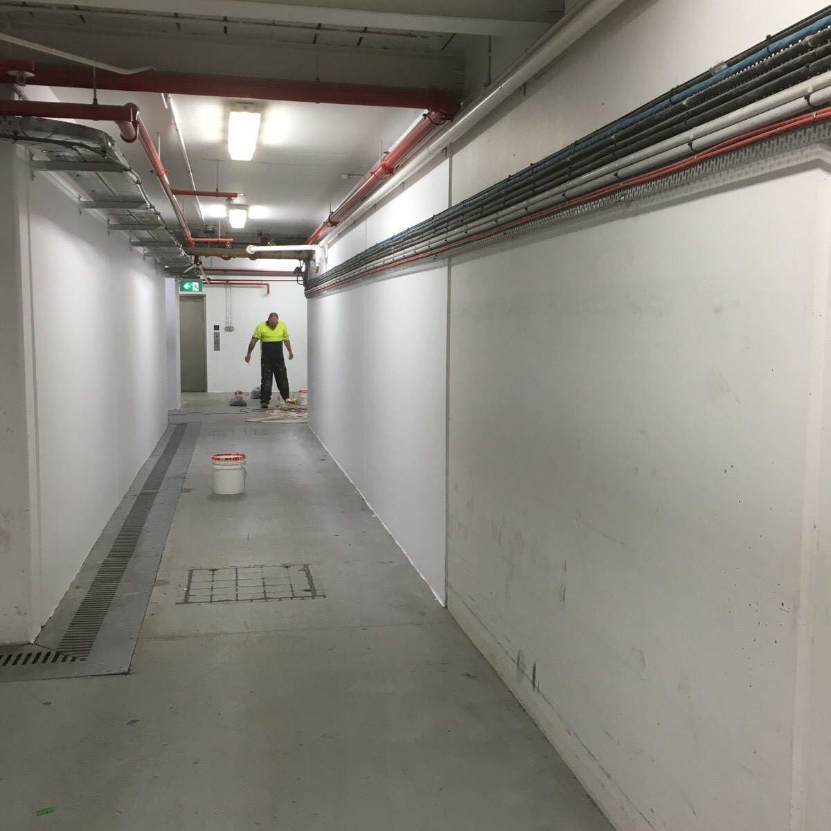 corridor before surface coating